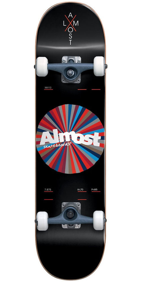 Almost Noble Color Wheel Complete Skateboard - Black - 7.875in