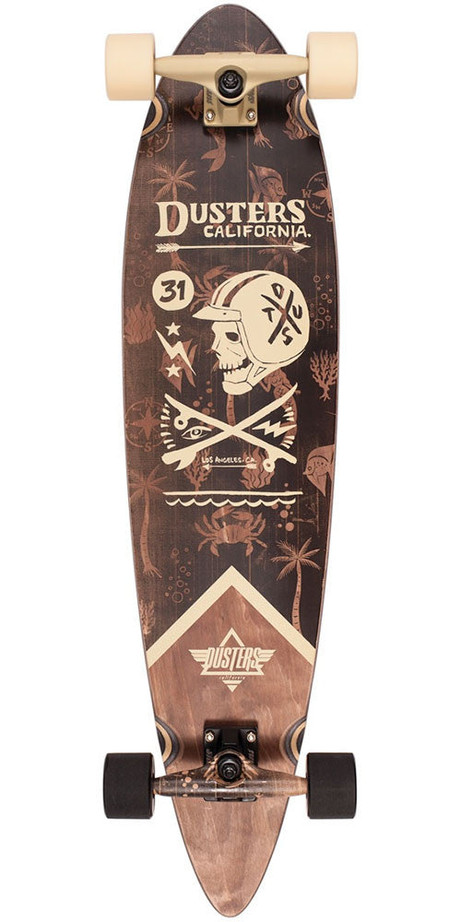 Dusters Moto Seaside Longboard Complete Skateboard - Off White - 37.0in