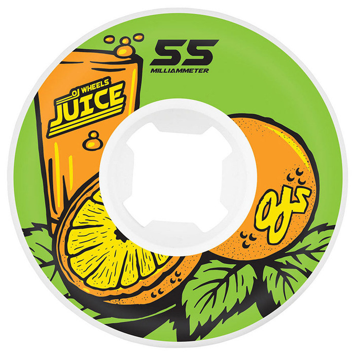 OJ Juice Insaneathane Hardline Skateboard Wheels - 55mm 101a - Green (Set of 4)