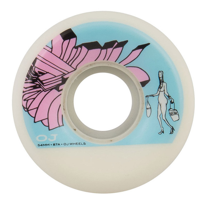 OJ Johnson Duty Free Keyframe Skateboard Wheels  - 54mm 87a - White (Set of 4)