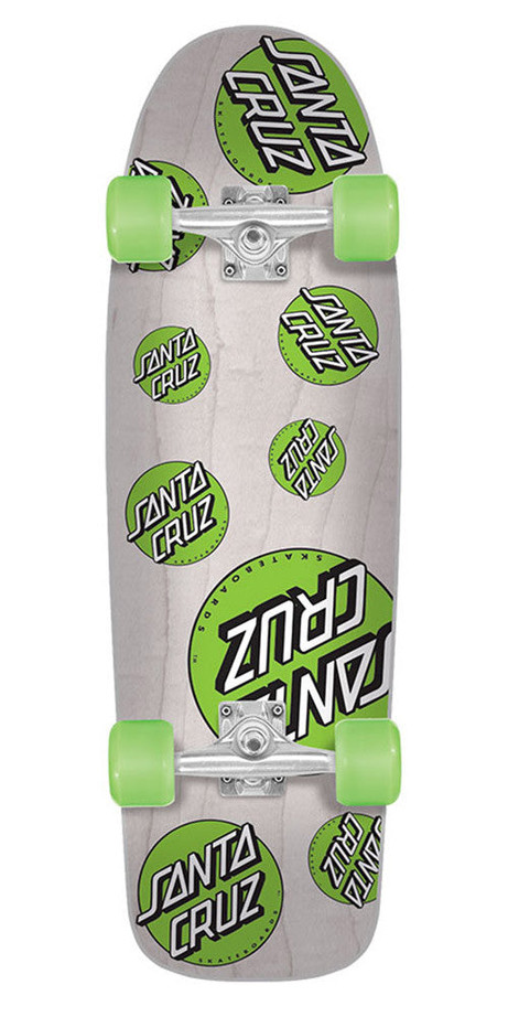 Santa Cruz Multi Dot 80s Cruzer Cruzer Complete Skateboard - Silver - 9.99in x 32.3in