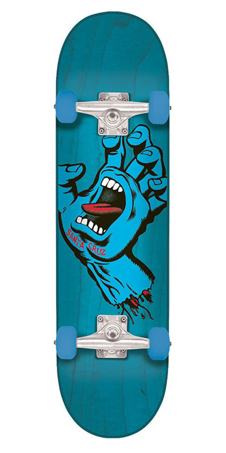 Santa Cruz Screaming Hand Regular Complete Skateboard - Blue - 8.0in x 31.6in