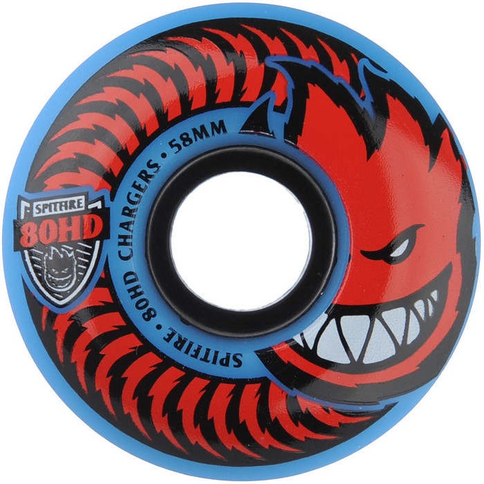 Spitfire 80HD Charger Classic Skateboard Wheels - Blue - 58mm 80a (Set of 4)