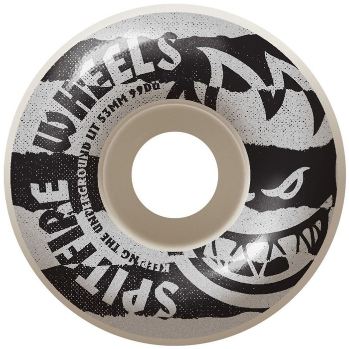 Spitfire Shredded Skateboard Wheels - White - 53mm 99a (Set of 4)