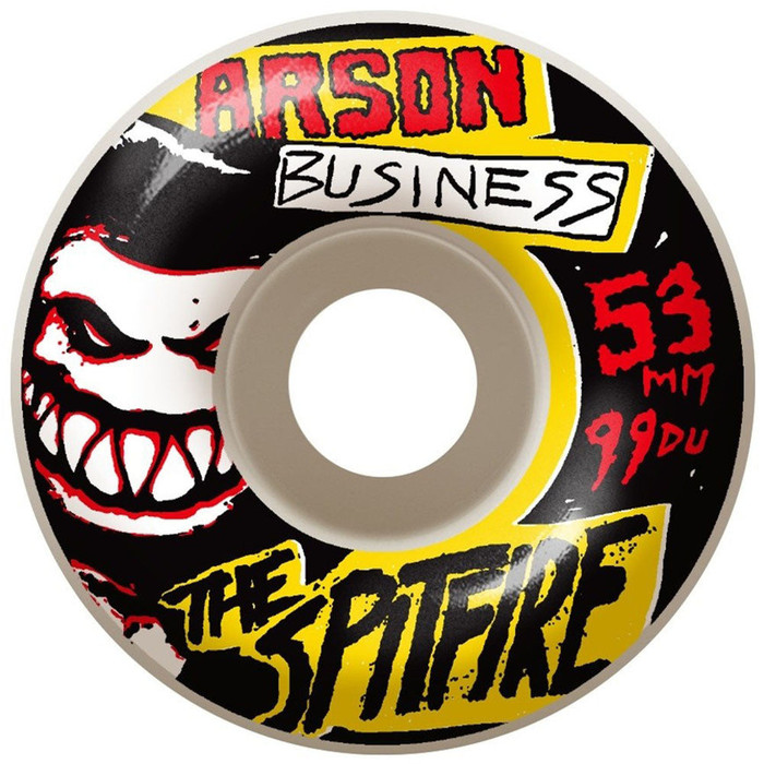 Spitfire Arson Business Skateboard Wheels - White - 53mm 99a (Set of 4)