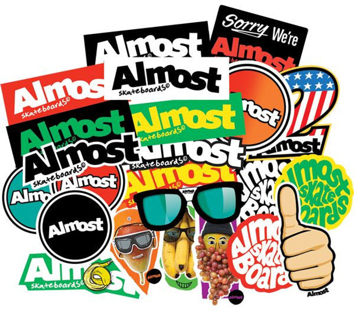 Almost Bar Logo Stickers - 25 Pack