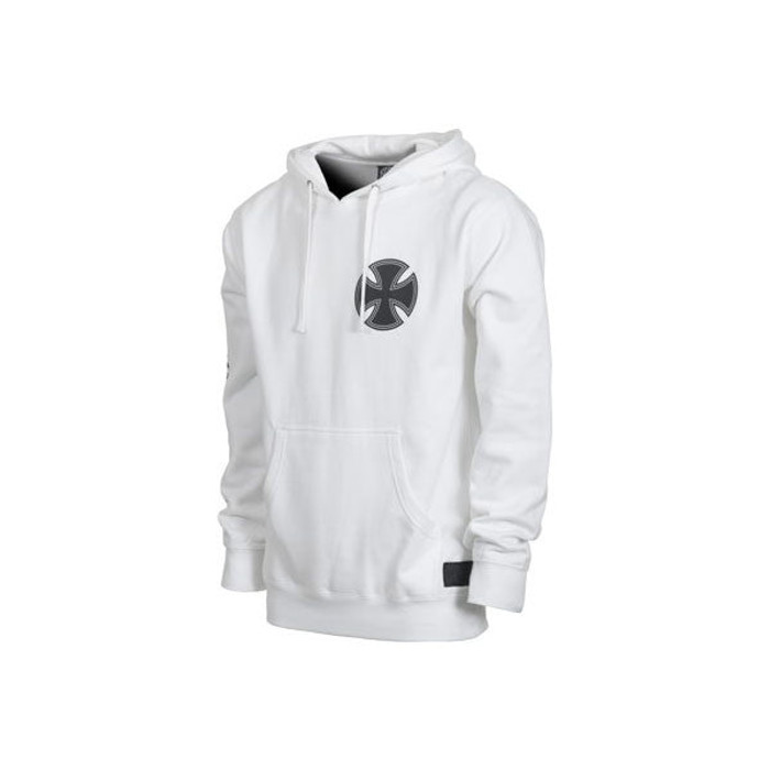 Independent Ave Cross Hooded Zip Up L/S Men's Sweatshirt - White