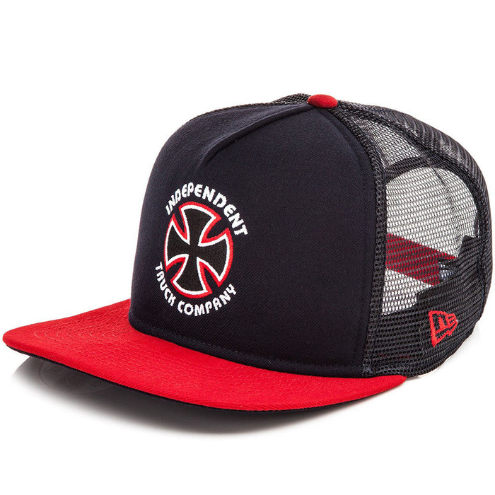 Independent Bauhaus Cross New Era Trucker 9 Fifty Men's Hat - OS - Navy/Cardianal - Men's Hat