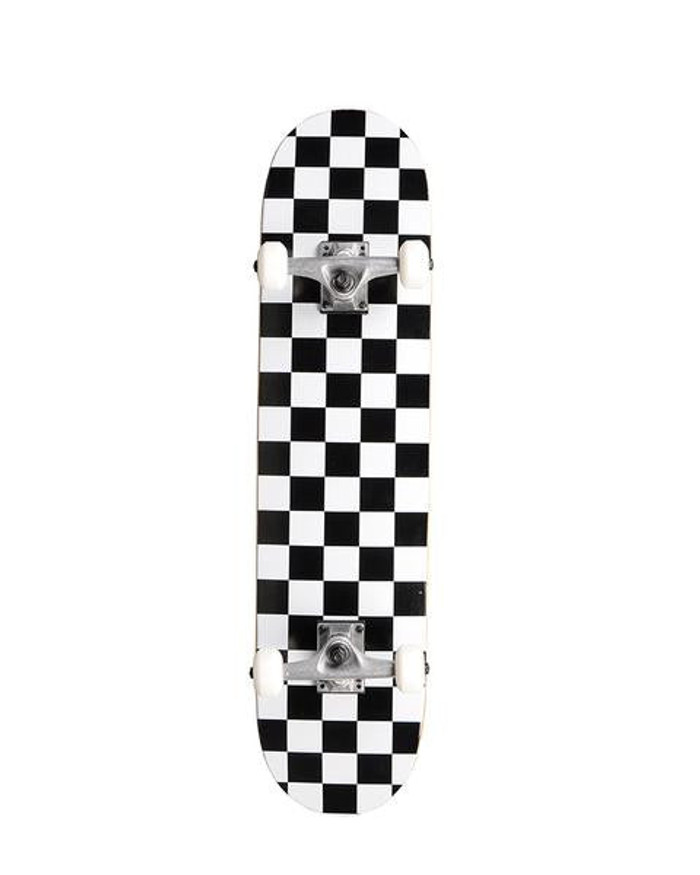 Blemished Skate America Blank Complete Skateboard - 8.0 - White Checker