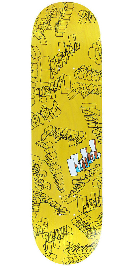 Krooked Skribbles Skateboard Deck - Yellow - 8.18in x 31.84in