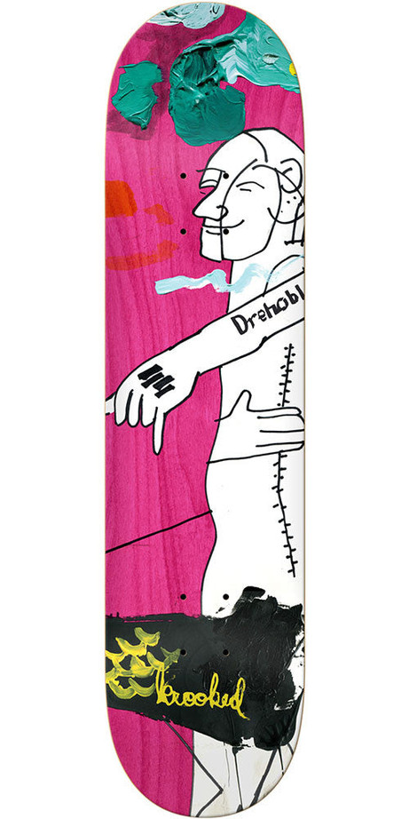 Krooked Dan Drehobl Slip It Skateboard Deck - Pink - 8.38in x 32.43in