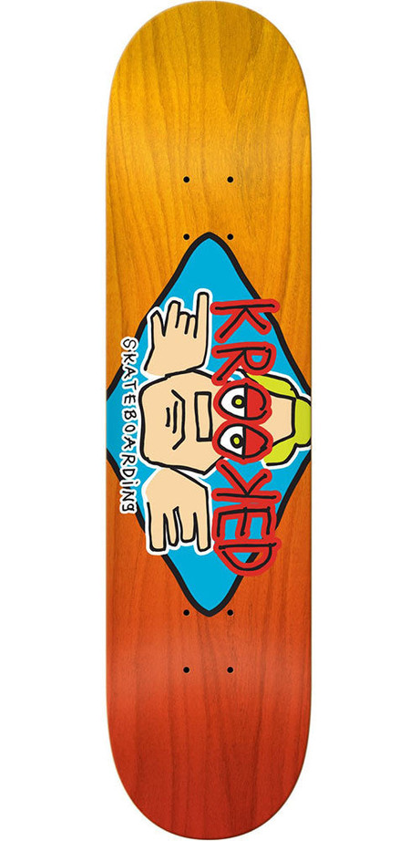 Krooked Dan Arketype Fade Skateboard Deck - Red/Orange - 8.75in x 32.75in