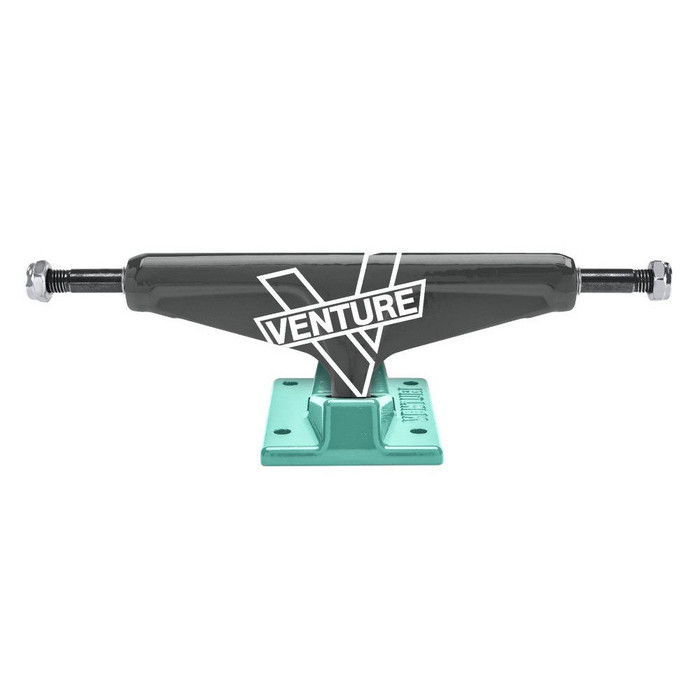 Venture Carbon Marque V-Light High Skateboard Trucks (Set of 2) - Carbon/Teal - 5.2