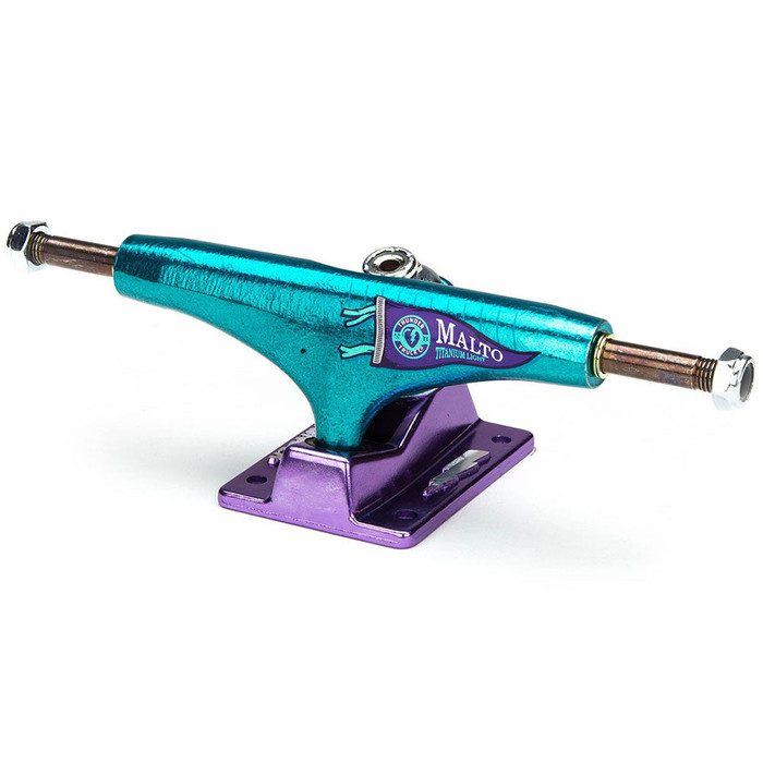 Thunder T-Light Malto Pennant High Skateboard Trucks (Set of 2) - Teal/Purple - 145mm