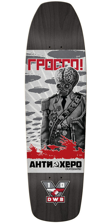 Anti-Hero Jeff Grosso Propaganda Skateboard Deck - Black - 9.25in x 33in