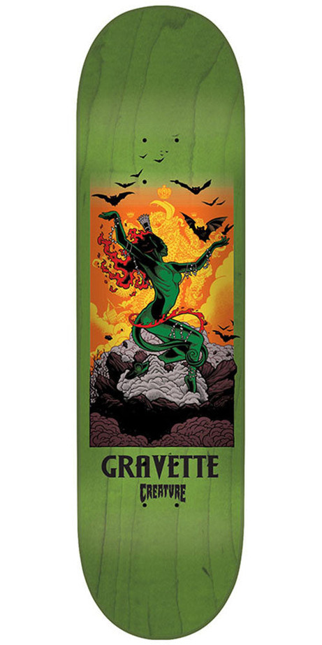 Creature Gravette Viscerous Pro Skateboard Deck - Green - 8.25in x 32.04in