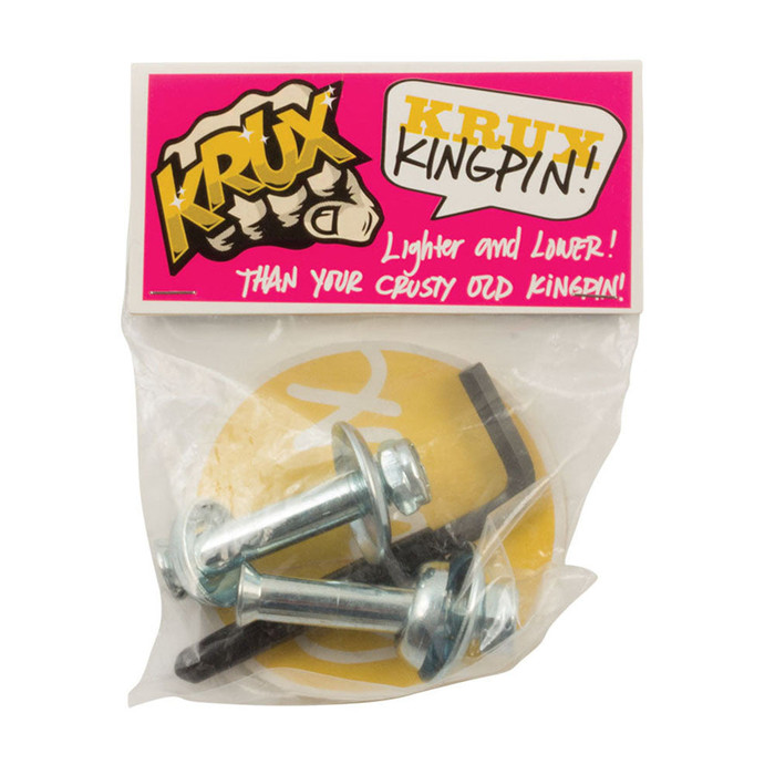 Krux Hollow Downlow Kingpin Skateboard Mounting Hardware - Silver