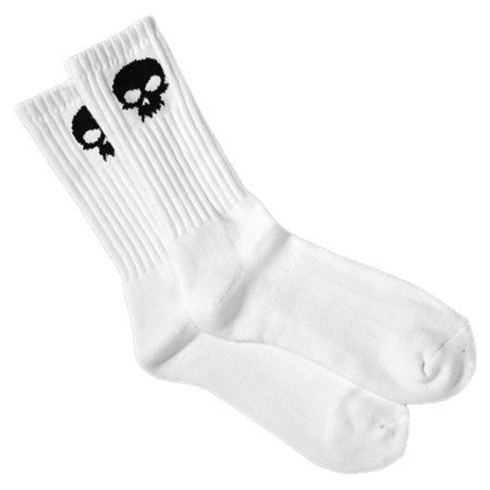 Zero Skull Crew Men's Socks - White (1 Pair)