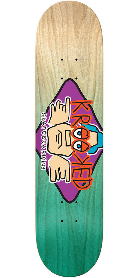 Krooked Arketype Fade Skateboard Deck - Natural/Teal - 8.06in x 31.97in