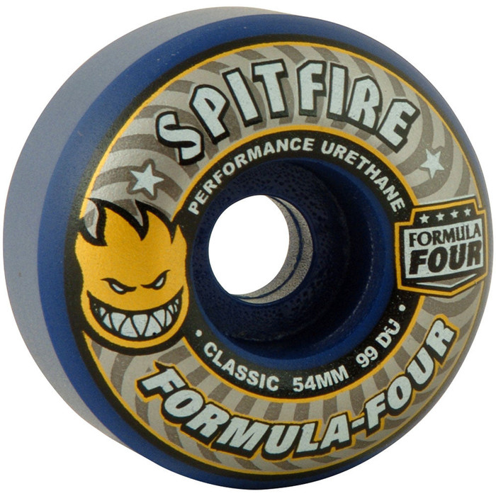 Spitfire Formula Four Midnight Run Skateboard Wheels - Navy/Grey - 54mm 99a (Set of 4)