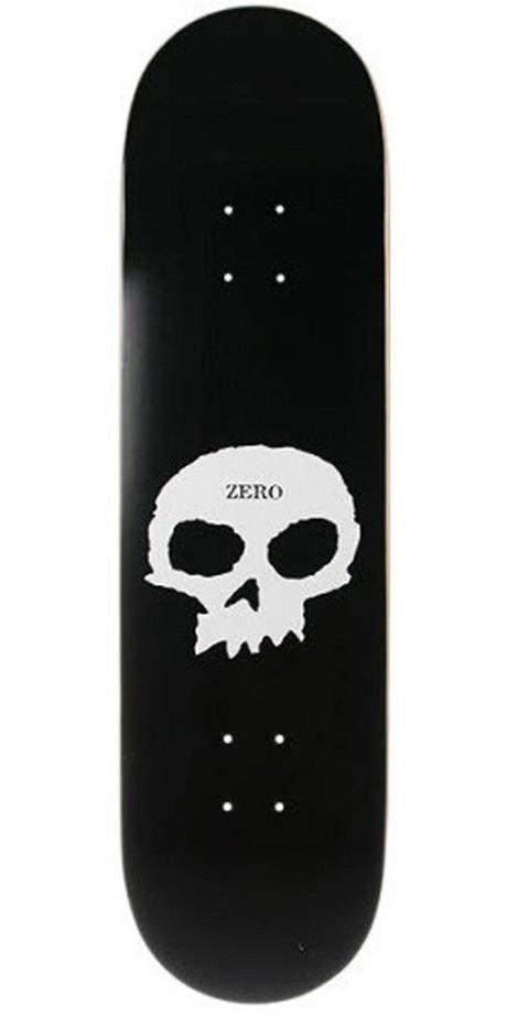 Zero Single Skull Skateboard Deck 8.0 - Black/White