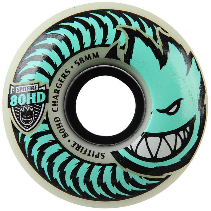 Spitfire 80HD Charger Stay Lit Glow Classic Skateboard Wheels - Green - 58mm 80a (Set of 4)