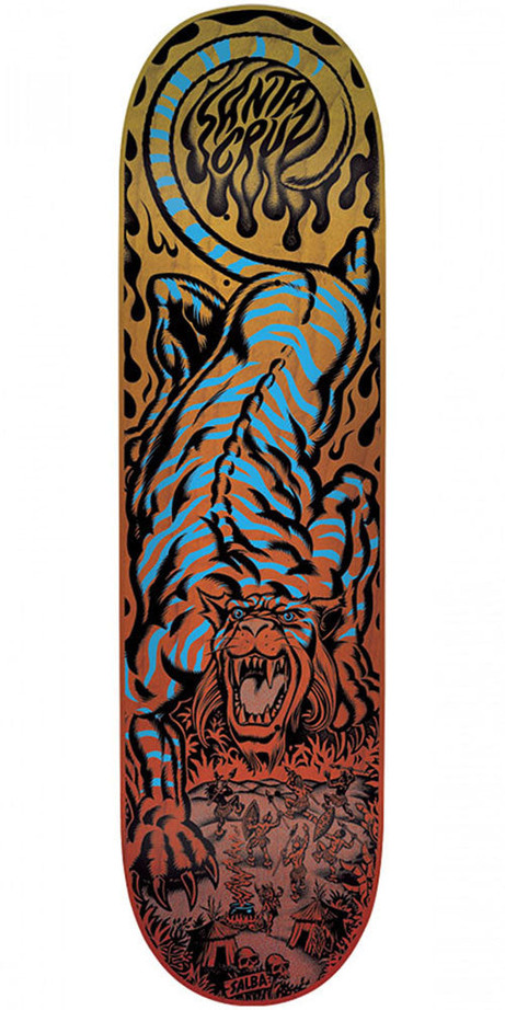 Santa Cruz Salba Tiger Pop Skateboard Deck - Multi - 8.6in x 32.3in