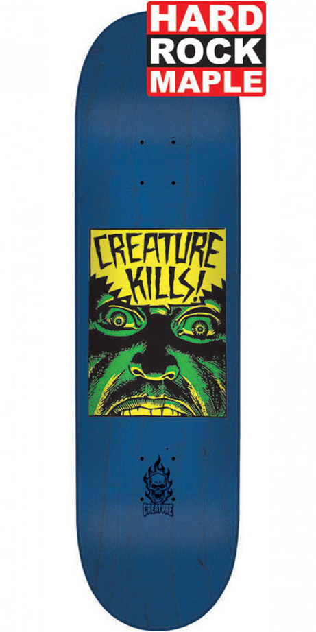 Creature Ambush Hard Rock Maple Skateboard Deck - Blue - 8.0in x 31.6in