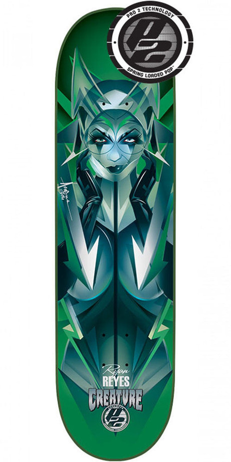 Creature Reyes Bad Habits P2 Skateboard Deck - Green - 8.0in x 31.6in