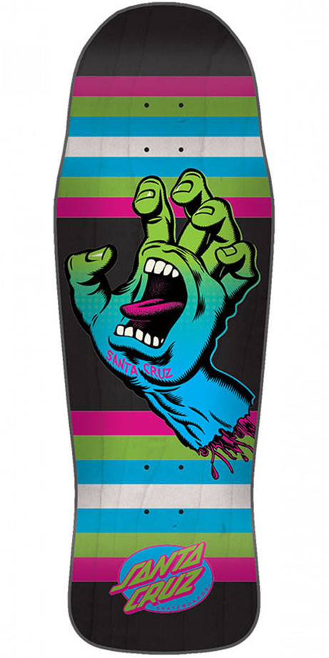 Santa Cruz Screaming Hand Neon Age Skateboard Deck - Black - 10.34in x 30.54in