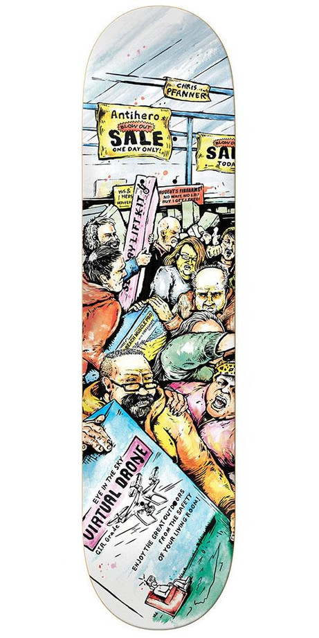Anti-Hero Pfanner Mall Grab Skateboard Deck - Multi - 8.38in x 32.25in
