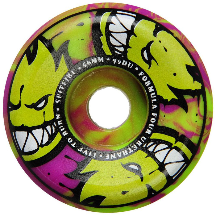 Spitfire Formula Four Afterburner Skateboard Wheels - Green/Purple - 56mm 99a (Set of 4)