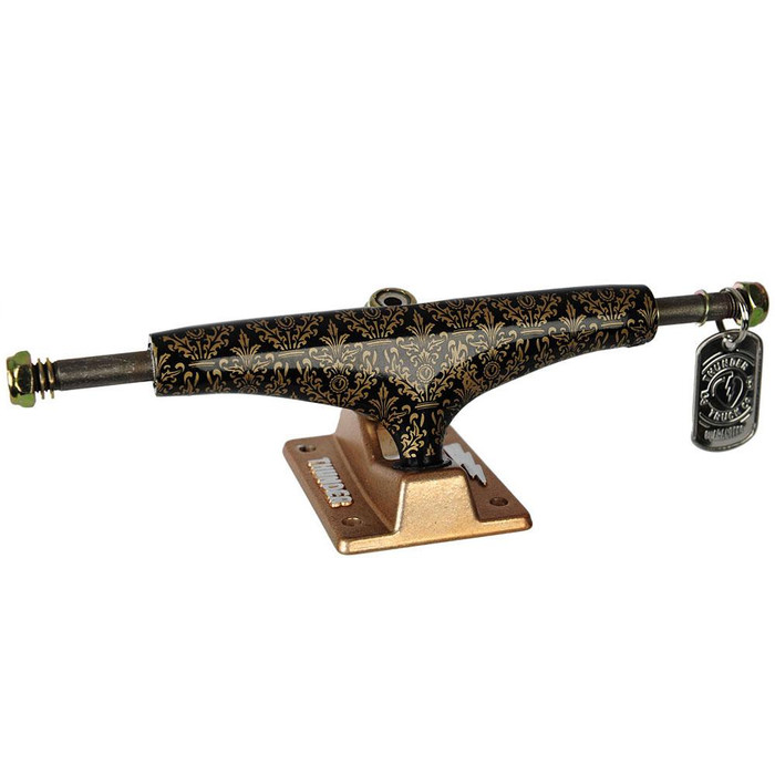 Thunder Bronze Elite Hollow Lights Skateboard Trucks - Black/Gold - 147mm (Set of 2)