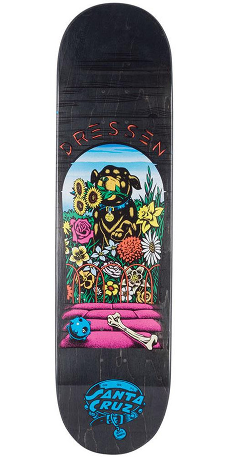 Santa Cruz Dressen Pup Skateboard Deck - Black - 8.125in x 31.7in