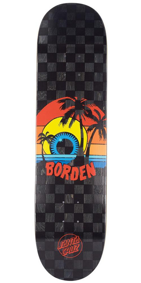 Santa Cruz Borden Sunset Skateboard Deck - Black - 8.0in x 31.6in