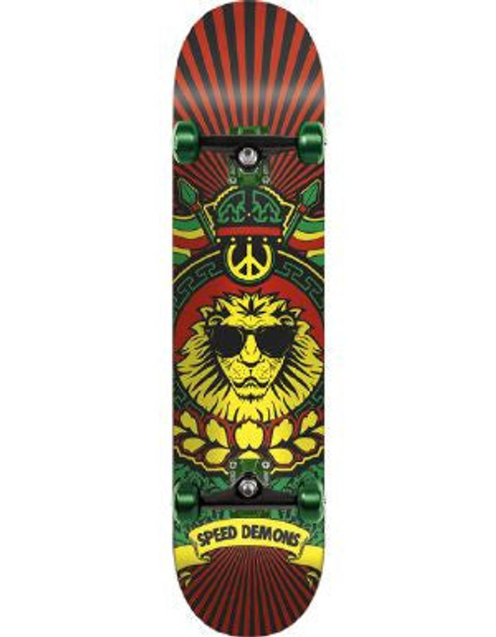 Speed Demons Rasta Propaganda Complete Skateboard - 7.6 - Rasta