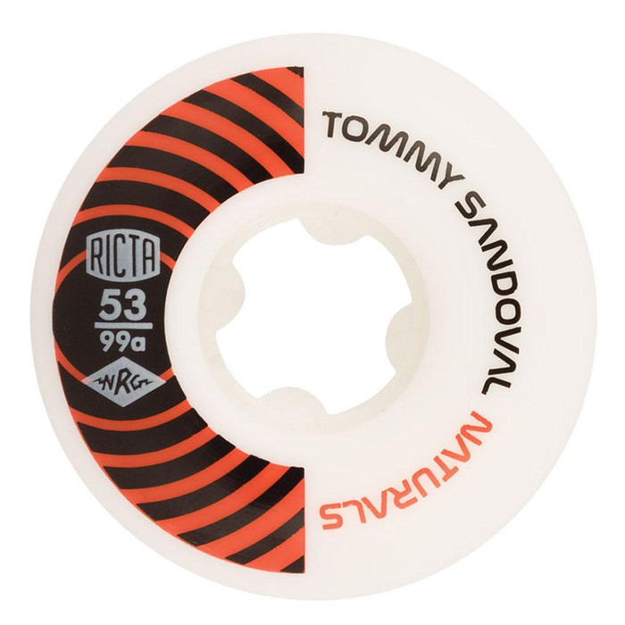 Ricta Tommy Sandoval Pro Naturals Skateboard Wheels - White/Orange - 53mm 99a (Set of 4)