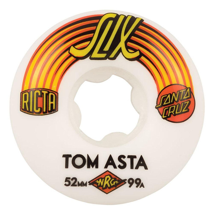 Ricta Tom Asta SC Slix Skateboard Wheels - White/Orange - 52mm 99a (Set of 4)