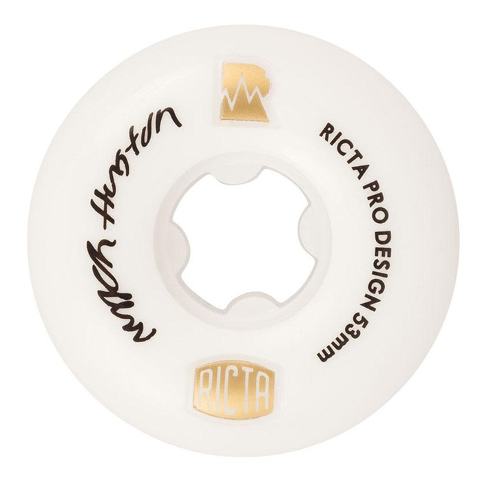 Ricta Nyjah Huston NRG Pro Skateboard Wheels - White/Gold - 53mm 99a (Set of 4)