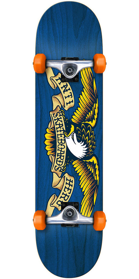 Anti-Hero Stained Eagle Complete Skateboard - Blue - 7.5in x in