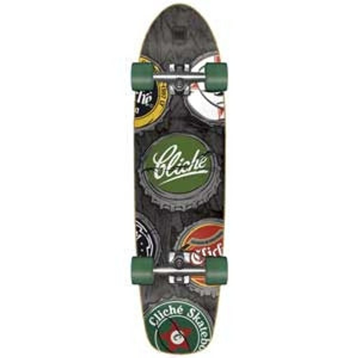 Cliche Beer Cruiser Complete Skateboard - 8 x 30.5 - Black/Green