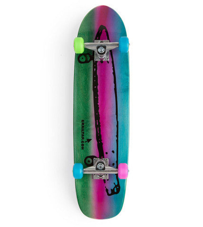 Crailtap Cruiser Medium Complete Skateboard - 8 x 31 - Green/Purple/Blue