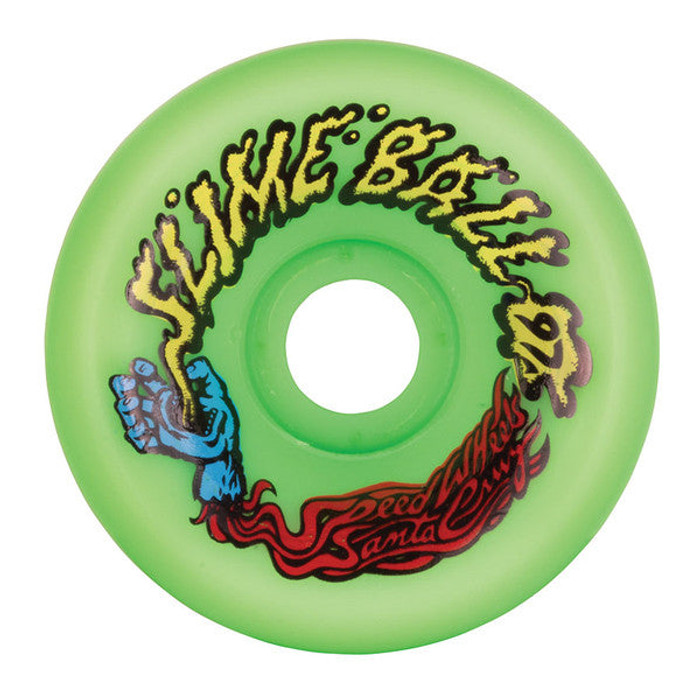 Santa Cruz SlimeBall Vomits Skateboard Wheels 60mm 97a - Neon Green (Set of 4)