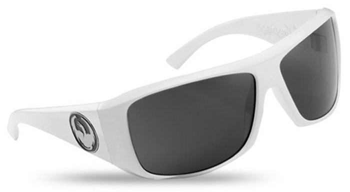 Dragon Calavera Sunglasses - White Frame/Grey Lens