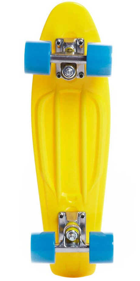 Cliche Trocadero Plastic Cruiser Complete Skateboard - 6.0 x 22.5 - Yellow/Cyan