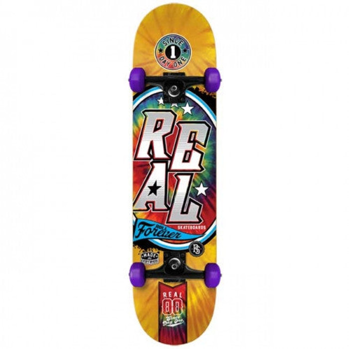 Real Tie Dye Small Complete Skateboard - 7.5 x 29 - Orange/Purple