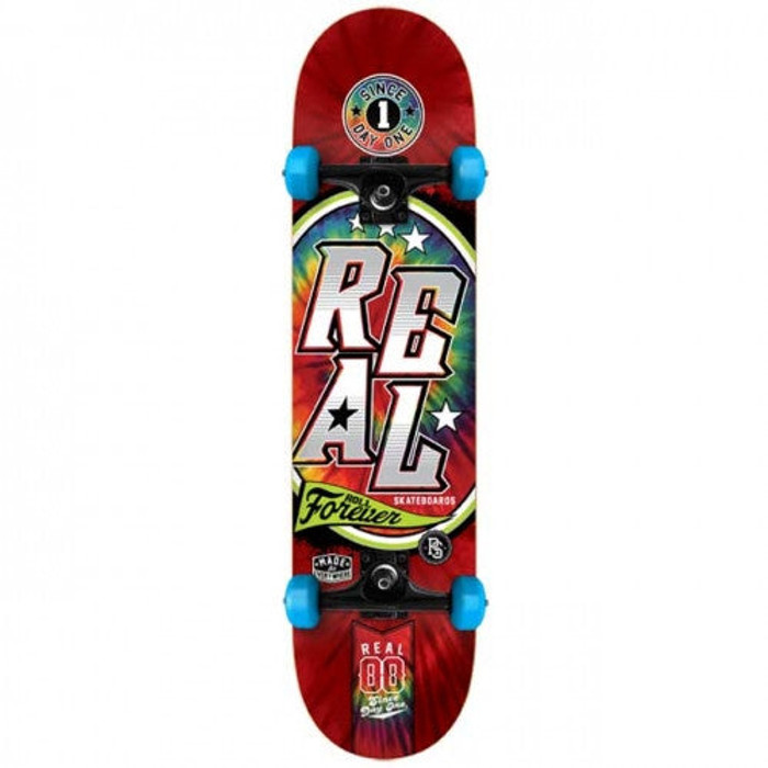 Real Tie Dye Medium Complete Skateboard - 7.75 x 31.6 - Red/Blue
