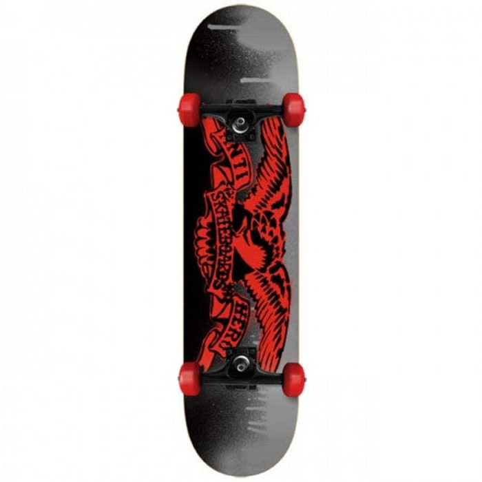 Anti-Hero Stencil Medium Complete Skateboard - 7.75 x 31.25 - Grey/Red