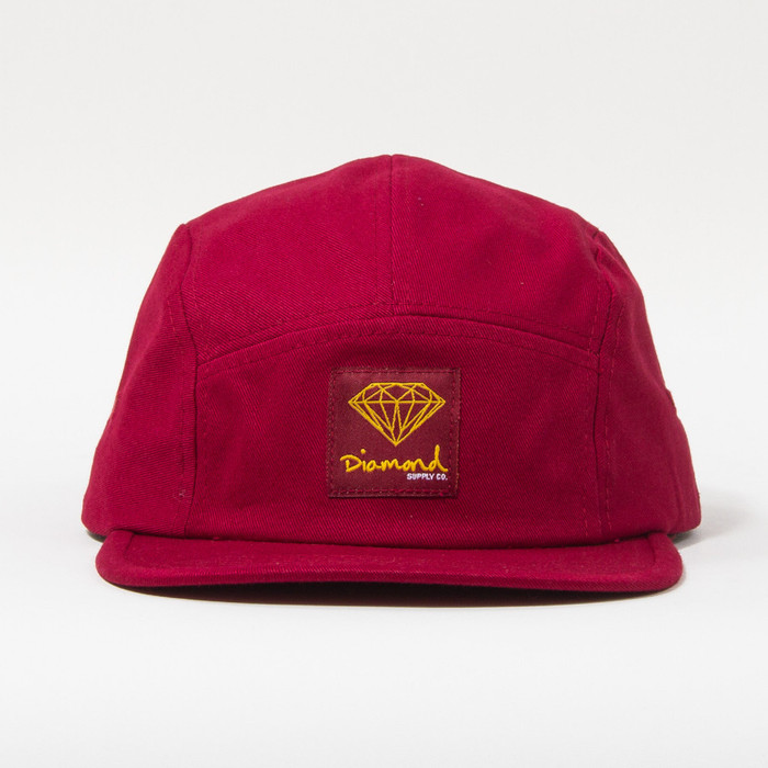 Diamond OG Sign Men's Strapback 5-Panel Camp Hat - Burgundy