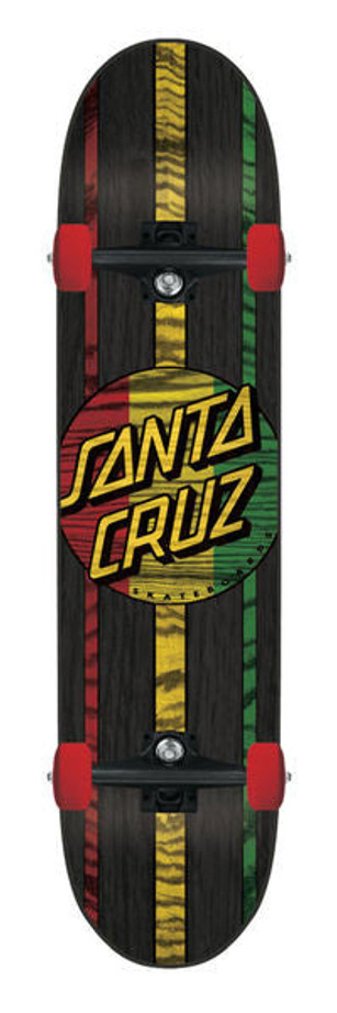 Santa Cruz Haka Powerply Complete Skateboard - 8.0 x 31.6 - Black/Rasta